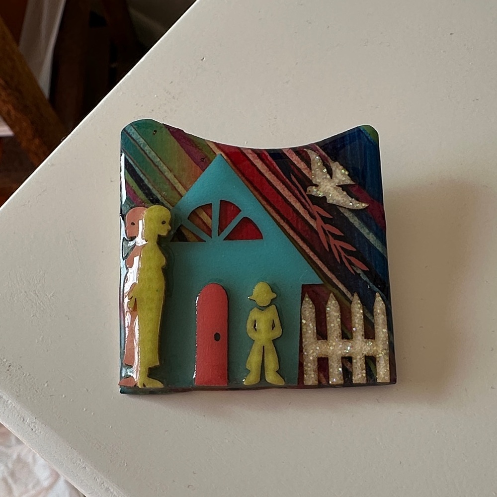 Domestic Violence Pin - House Design Brooch